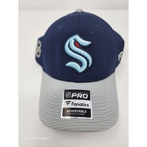 Seattle Kraken Fanatics Authentic Pro NHL Adjustable Hat Navy Blue/Gray Cap